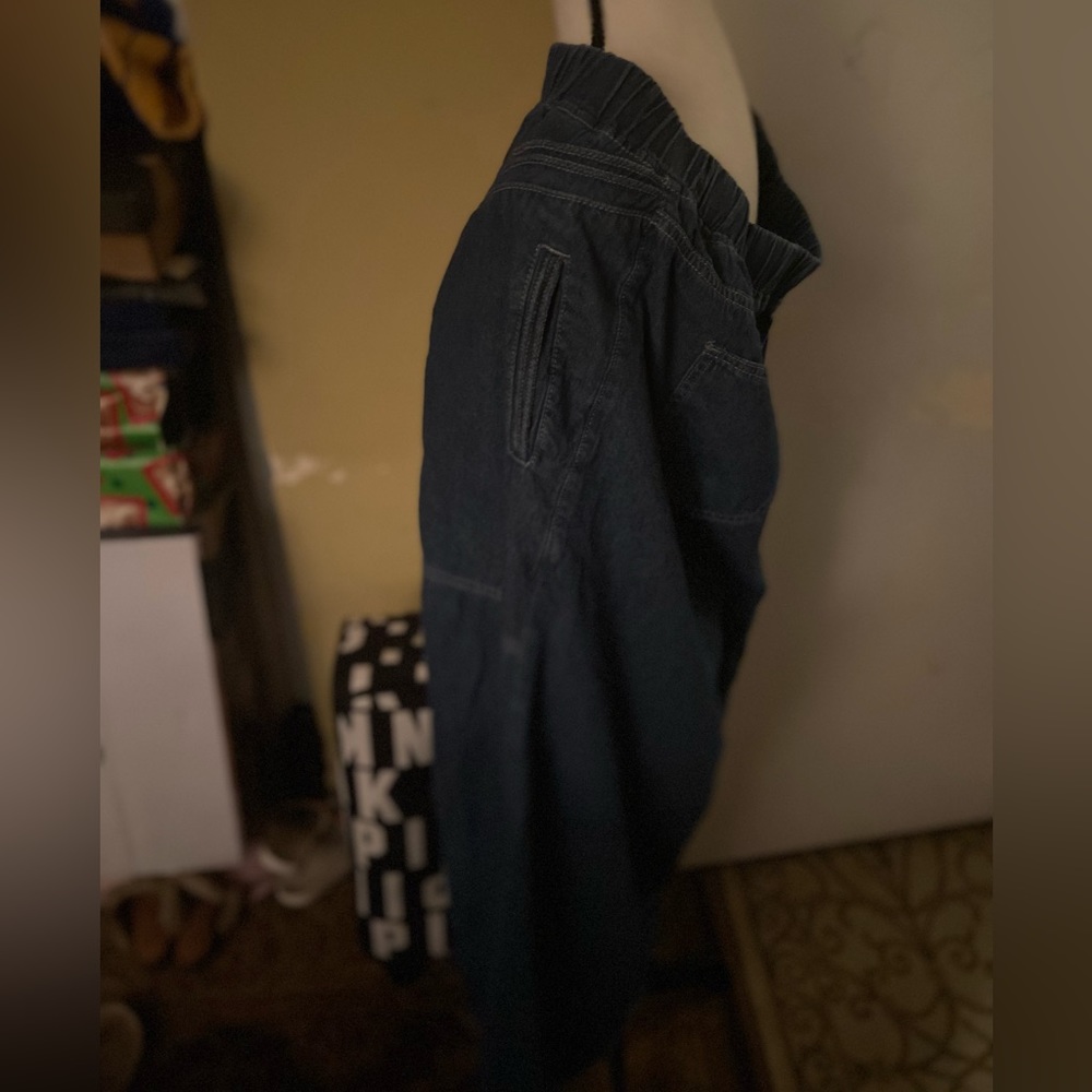 Long full denim skirt